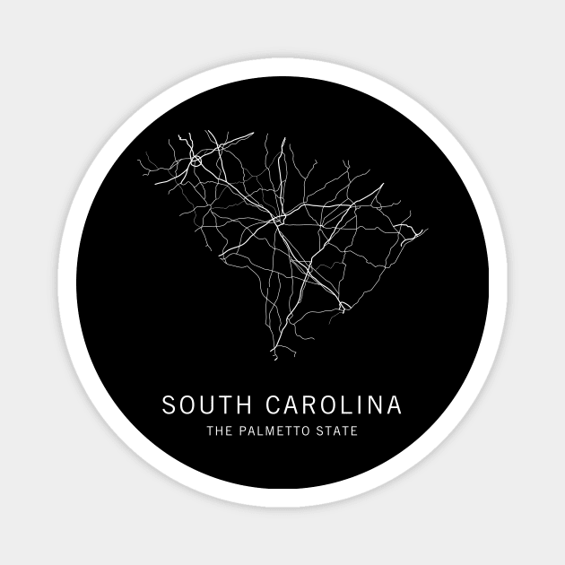 South Carolina State Road Map Magnet by ClarkStreetPress